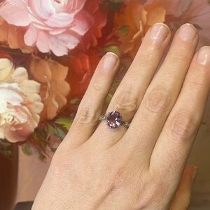 Elegant vintage sterling silver Purple Gemstone Silver Ring
